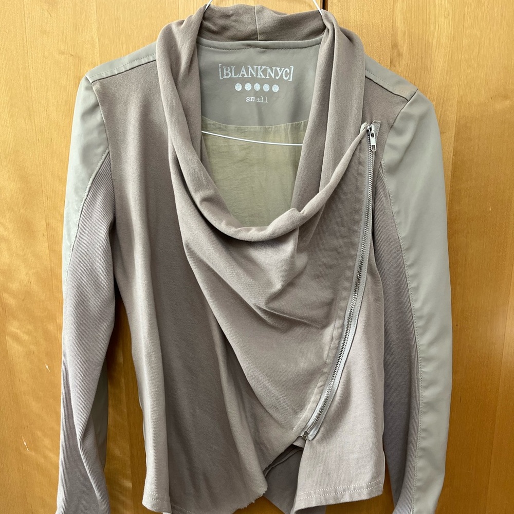 BLANK NYC leather cardigan